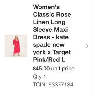 Kate Spade Target Rose Linen Maxi Dress